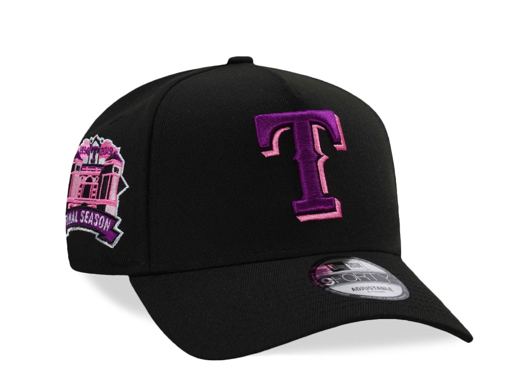 New Era Texas Rangers Final Season Magenta Black Prime Edition 9Forty A Frame Snapback Hat