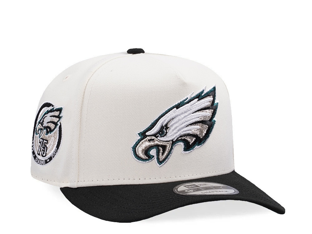 New Era Philadelphia Eagles 75th Anniversary Chrome Two Tone Edition 9Fifty A Frame Snapback Hat