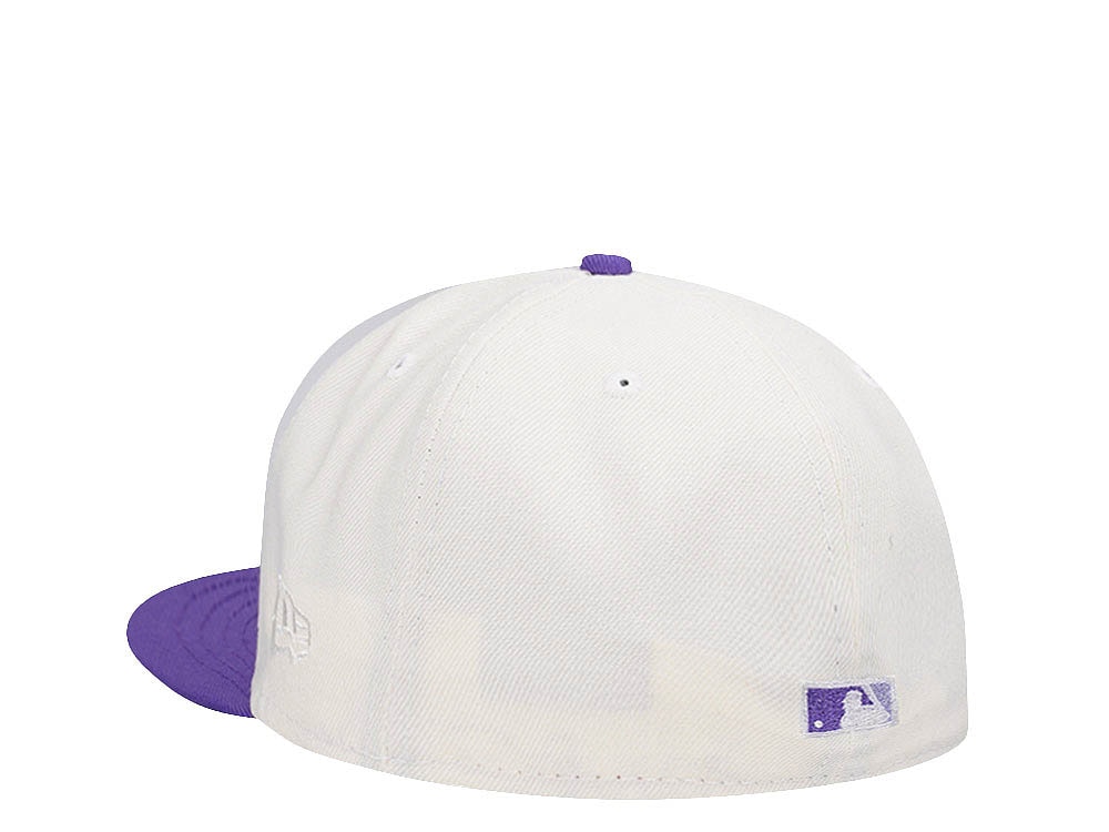 New Era Texas Rangers All Star Game 1995 Cream Purple Two Tone Edition 59Fifty Fitted Hat