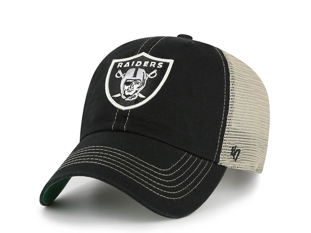 47 Brand Las Vegas Raiders Trawler Black Edition Clean Up Trucker Snapback Hat