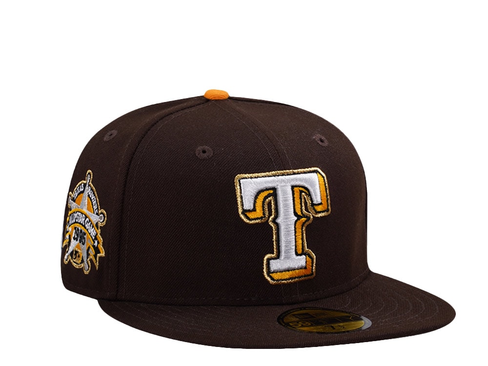 New Era Texas Rangers All Star Game 1986 Burnt Wood Prime Edition 59Fifty Fitted Hat