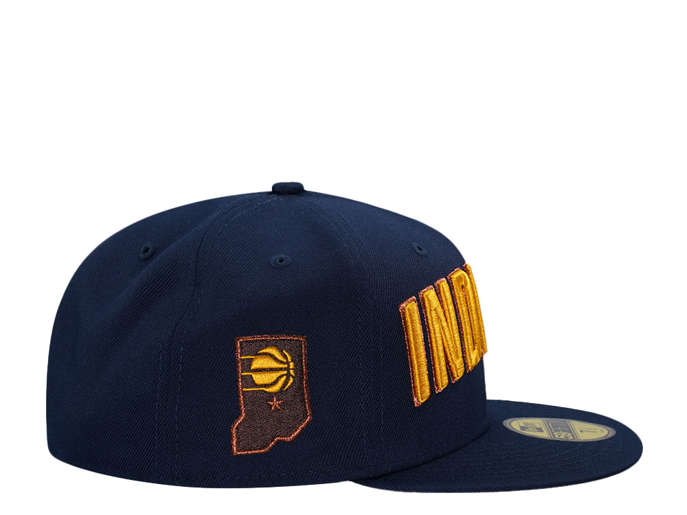 New Era Indiana Pacers Oceanside Blue Script Prime Edition 59Fifty Fitted Hat