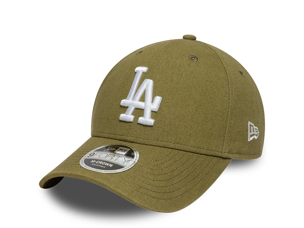 New Era Los Angeles Dodgers Linen Olive Edition 9Forty M Crown Snapback Hat