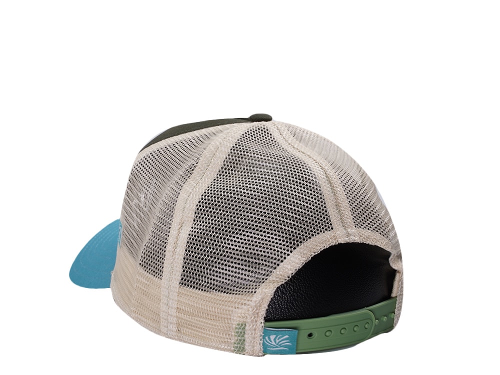 Djinns HFT Be Green Surfing Olive Coastal Edition Trucker Snapback Hat
