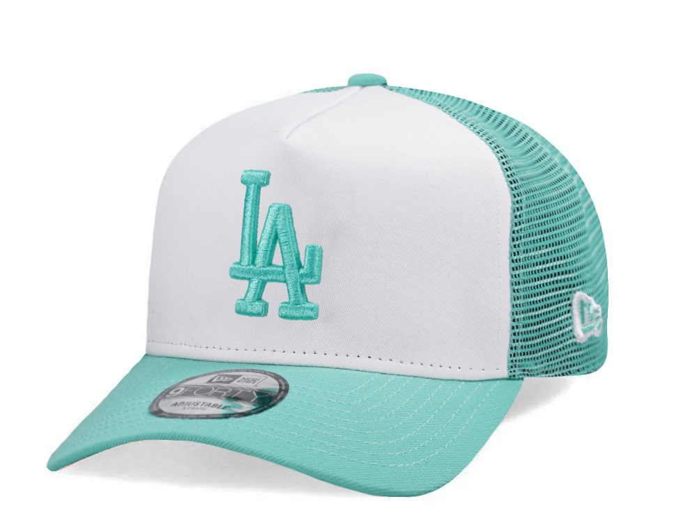 New Era Los Angeles Dodgers Mint White Two Tone Edition 9Forty A Frame Trucker Snapback Hat