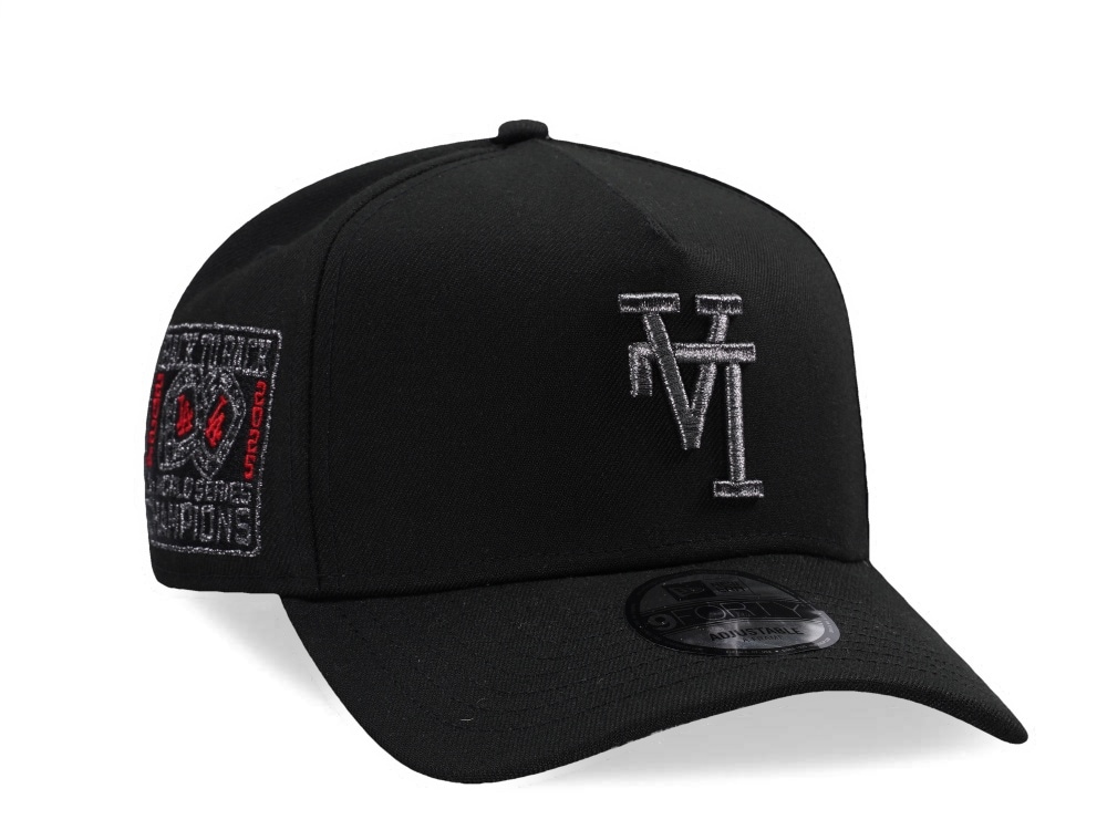 New Era Los Angeles Dodgers Back to Back Champions Upside Down Black Prime Edition 9Forty A Frame Snapback Hat