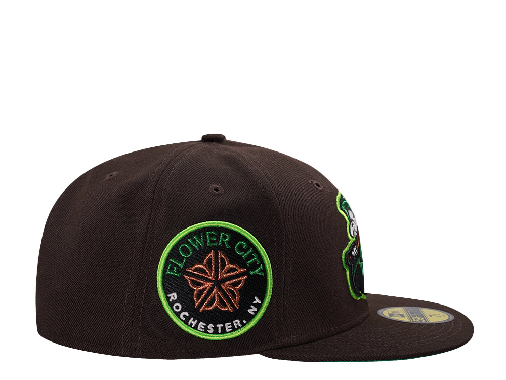 New Era Rochester Red Wings Flower City Burnt Wood Glow in the Dark Horror Edition 59Fifty Fitted Hat