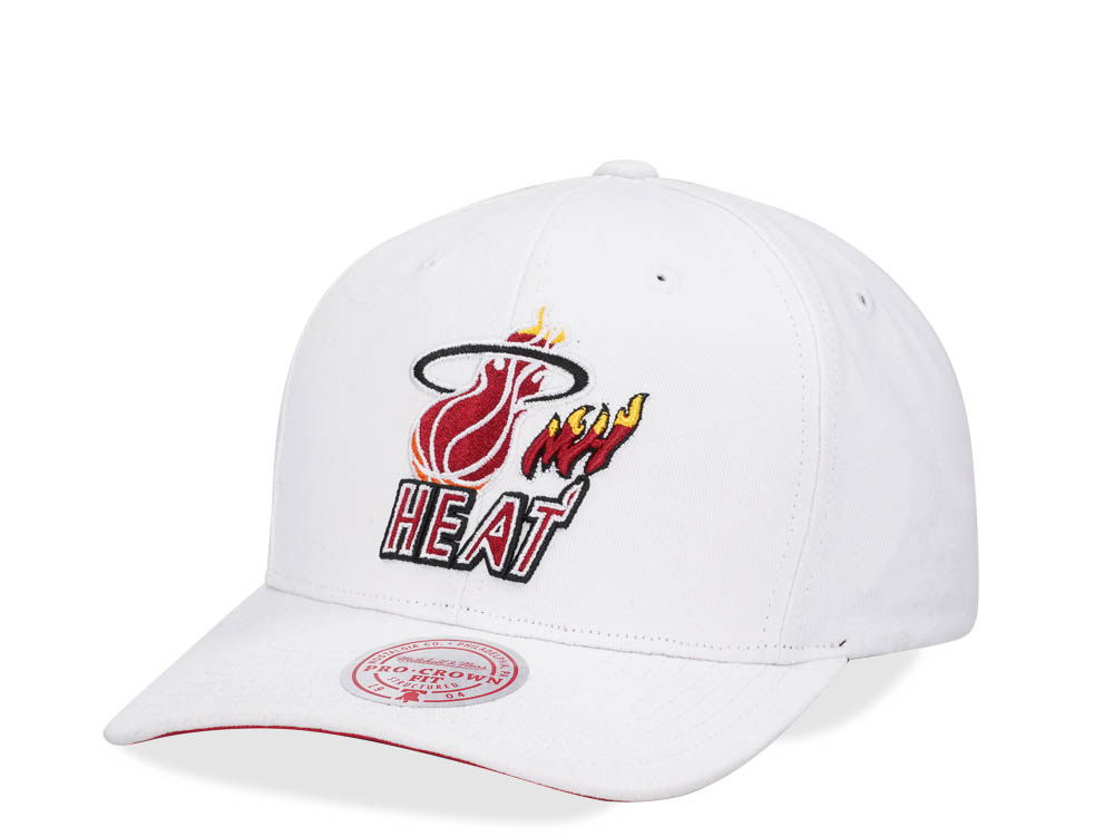 Mitchell & Ness Miami Heat All in Pro White Snapback Hat