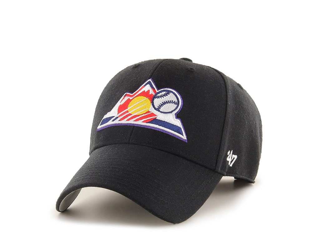 47Brand Colorado Rockies Black Classic Strapback Hat