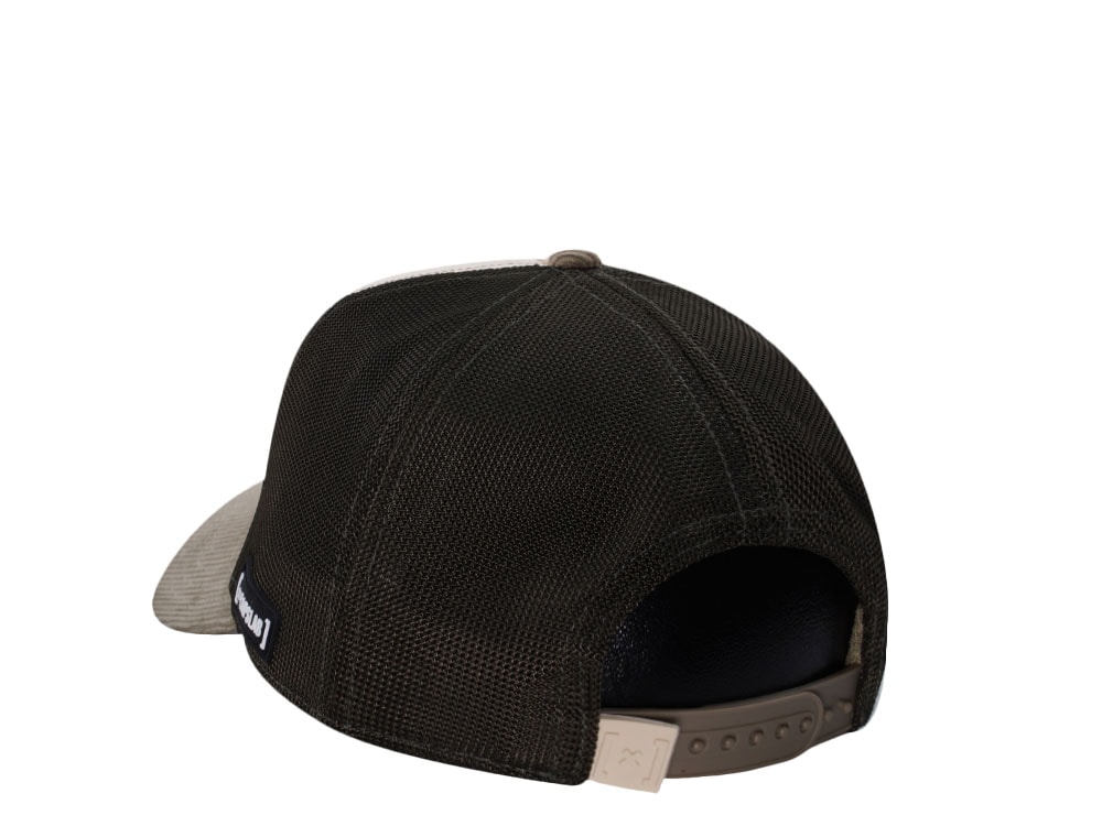 Capslab Superman World Beige Trucker Snapback Hat