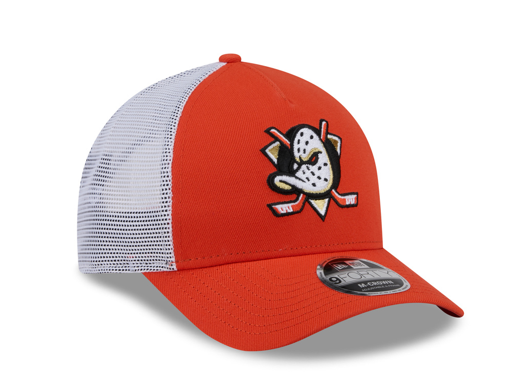 New Era Anaheim Ducks Official Team Color Edition 9Forty M Crown A Frame Trucker Snapback Hat