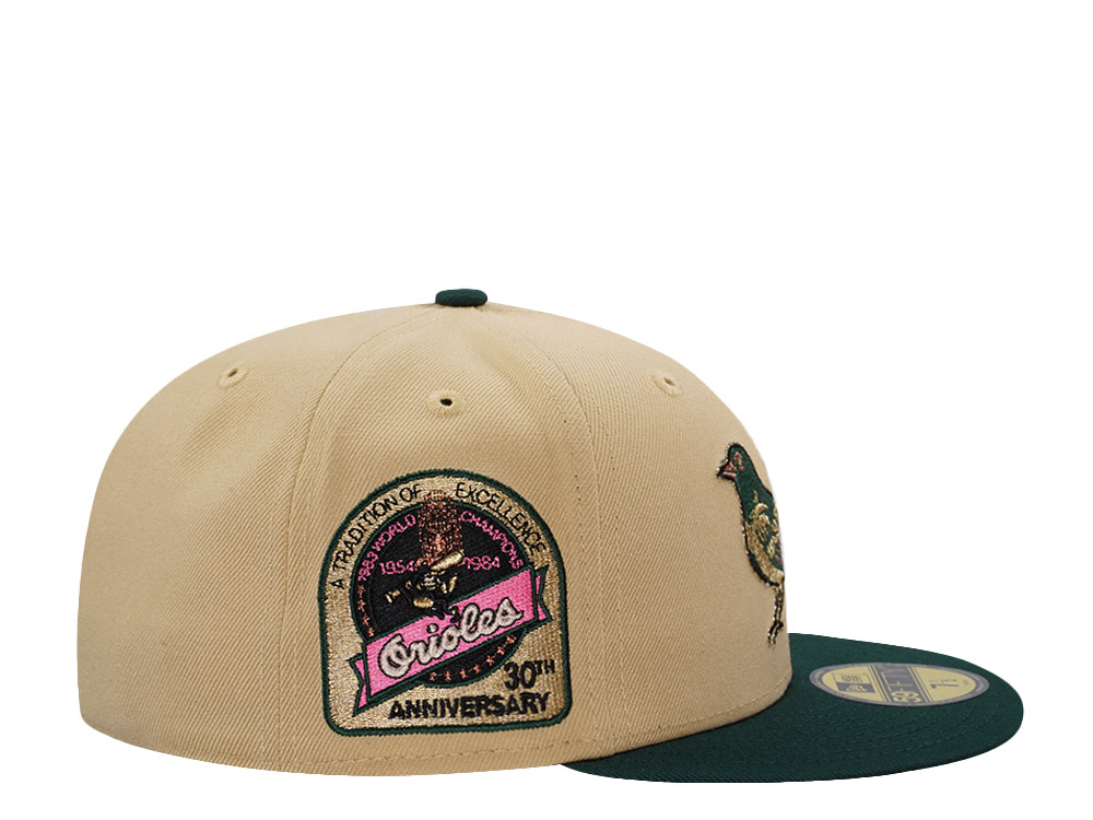 New Era Baltimore Orioles 30th Anniversary Vegas Gold Two Tone Edition 59Fifty Fitted Hat