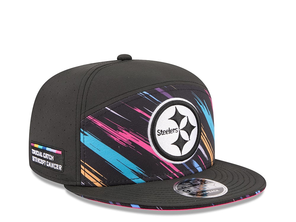 New Era Pittsburgh Steelers Crucial Catch 2026 Black Edition 9Fifty Split Panel Snapback Hat
