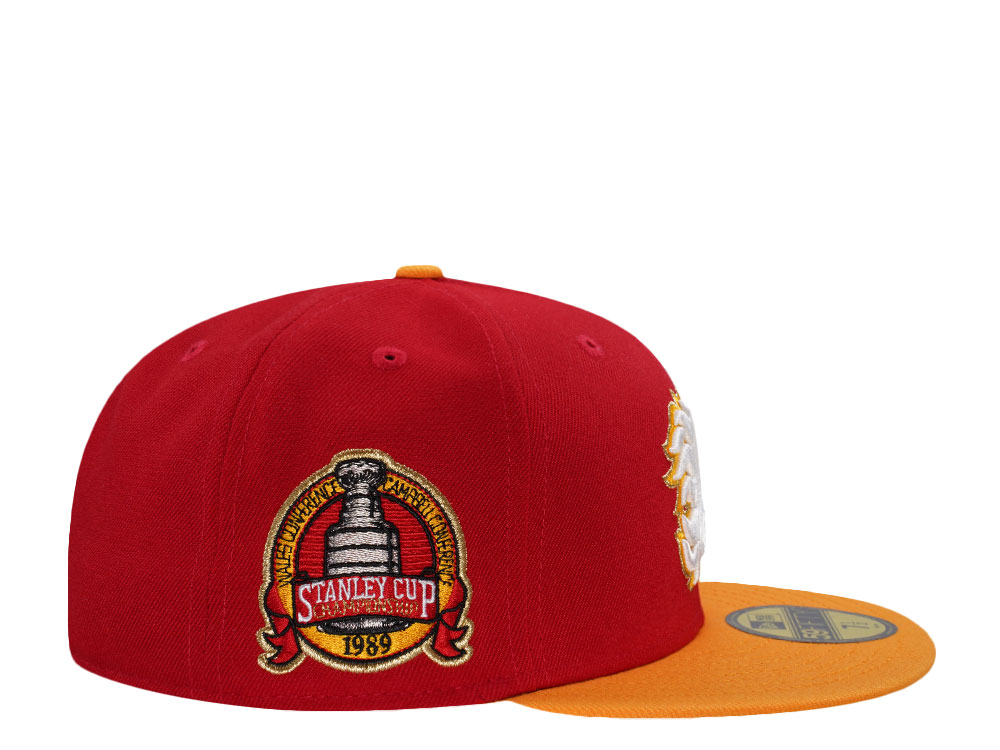 New Era Calgary Flames Stanley Cup  Champions 1989 Red Two Tone Edition 59Fifty Fitted Hat