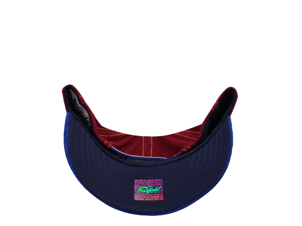 Hatfield American Racer Corduroy White Blue Snapback Hat
