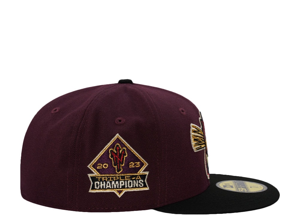 New Era Norfolk Tides Triple A Champions 2023 Maroon Two Tone Edition 59Fifty Fitted Hat
