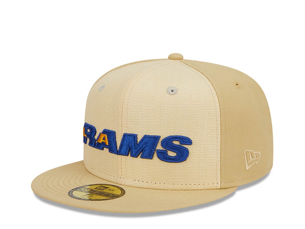 New Era Los Angeles Rams Pro Bowl Honolulu 1987 Raffia Front Vegas Gold Edition 59Fifty Fitted Hat