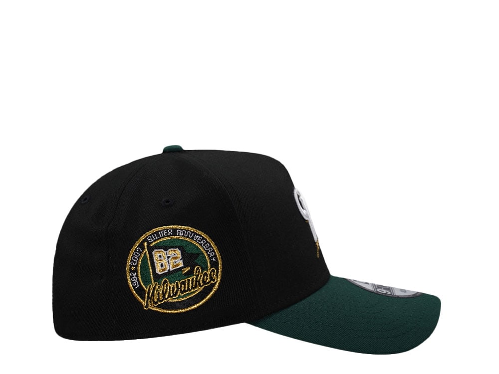 New Era Milwaukee Brewers XXX Black Two Tone Edition 9Forty A Frame Snapback Hat