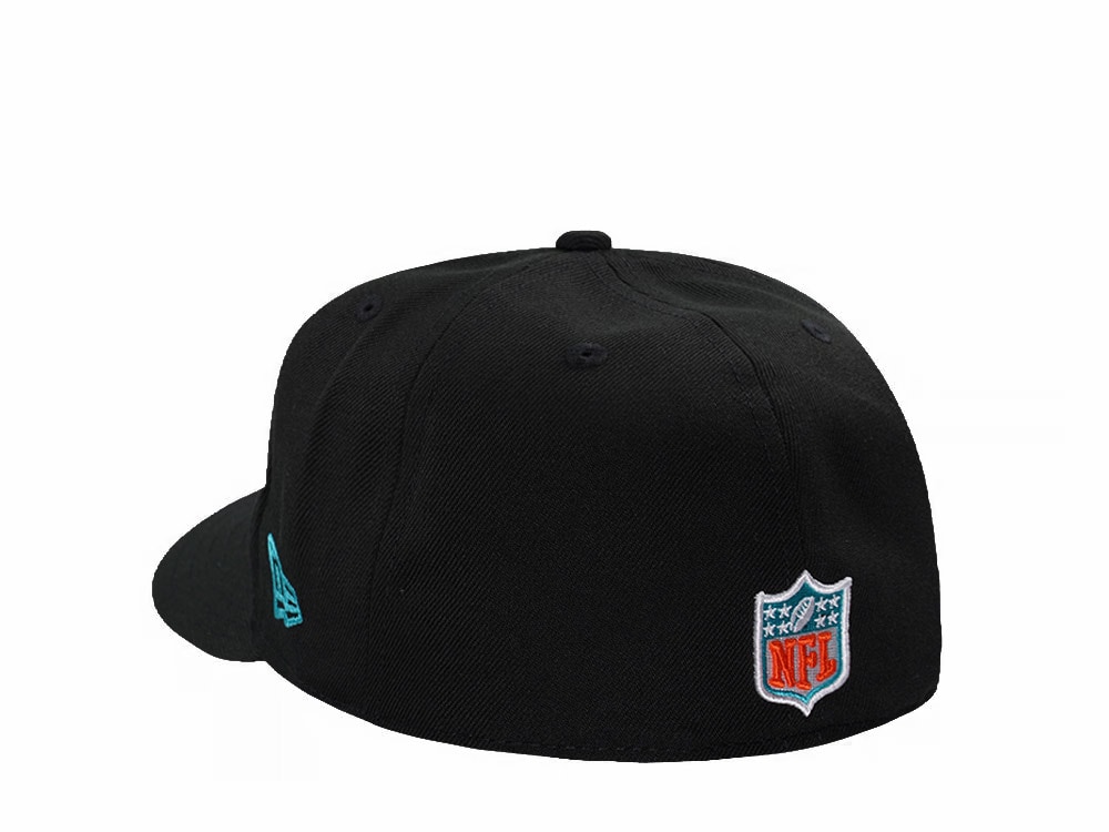 New Era Miami Dolphins Black Classic Edition Pre Curved 59Fifty Fitted Hat