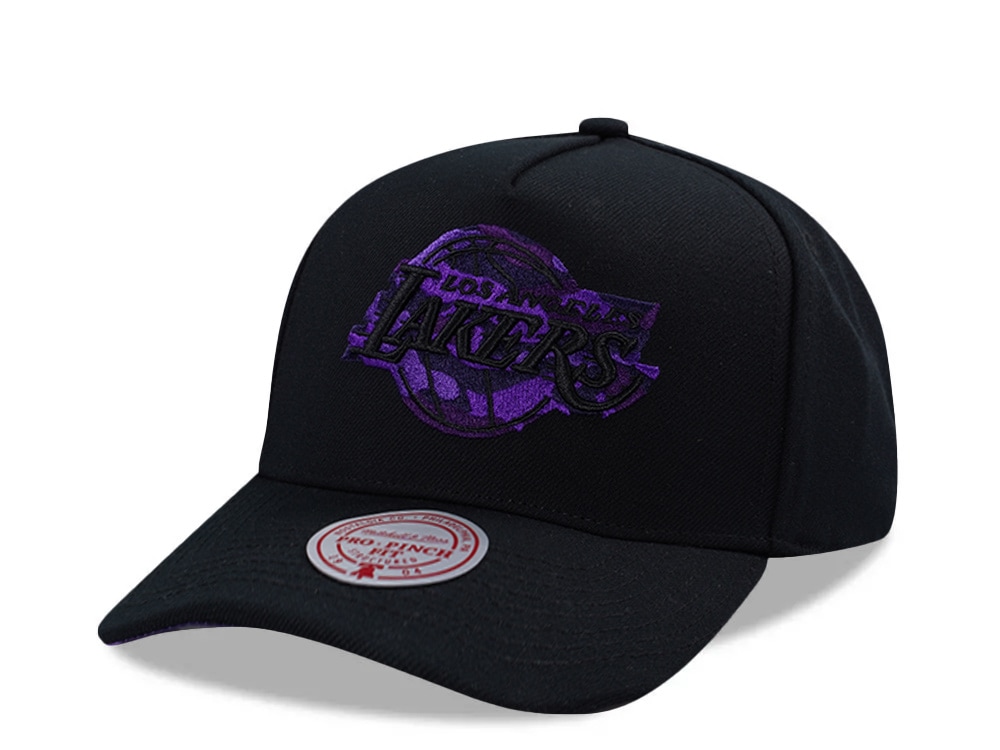 Mitchell & Ness Los Angeles Lakers 404 Club Camo Black Edition Pro Pinch Fit Snapback Hat