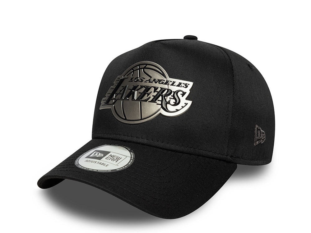 New Era Los Angeles Lakers Metallic Black 9Forty A Frame Snapback Hat