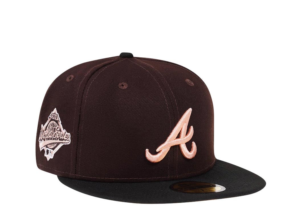 New Era Atlanta Braves World Series 1995 Dark Chocolate Peach Two Tone Edition 59Fifty Fitted Hat