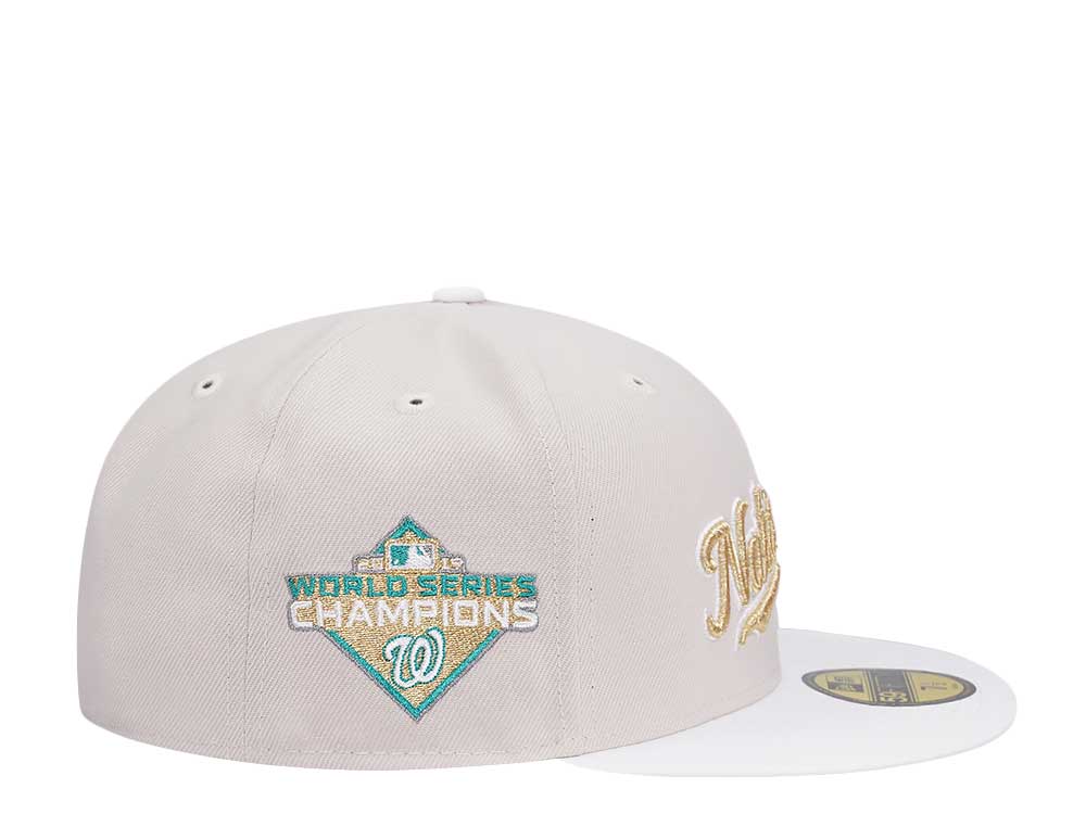 New Era Washington Nationals World Series 2019 Champions Stone White Two Tone Edition 59Fifty Fitted Hat