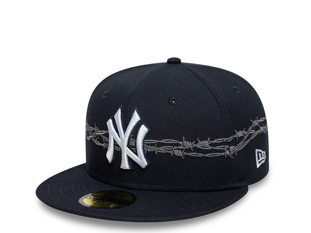 New Era New York Yankees MLB Icon Barbwire Navy Prime Edition 59Fifty Fitted Hat