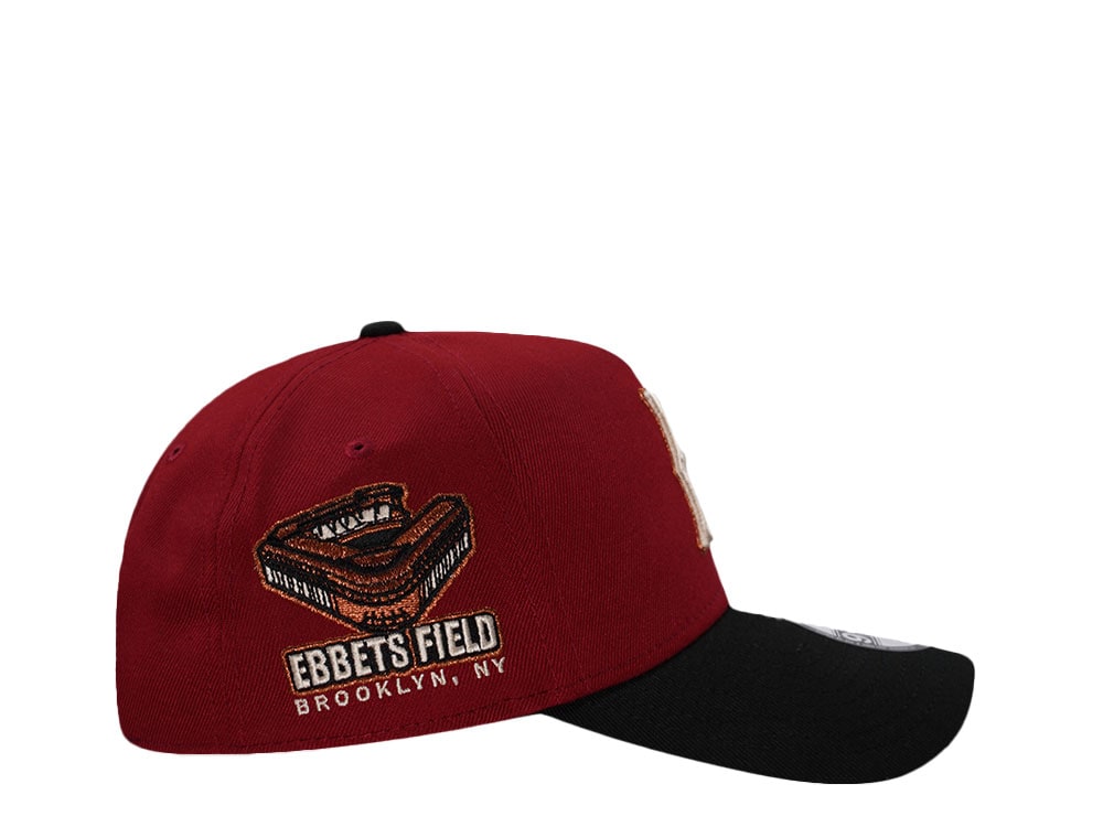 New Era Brooklyn Dodgers Ebbets Field Maroon Two Tone Edition 9Forty A Frame Snapback Hat