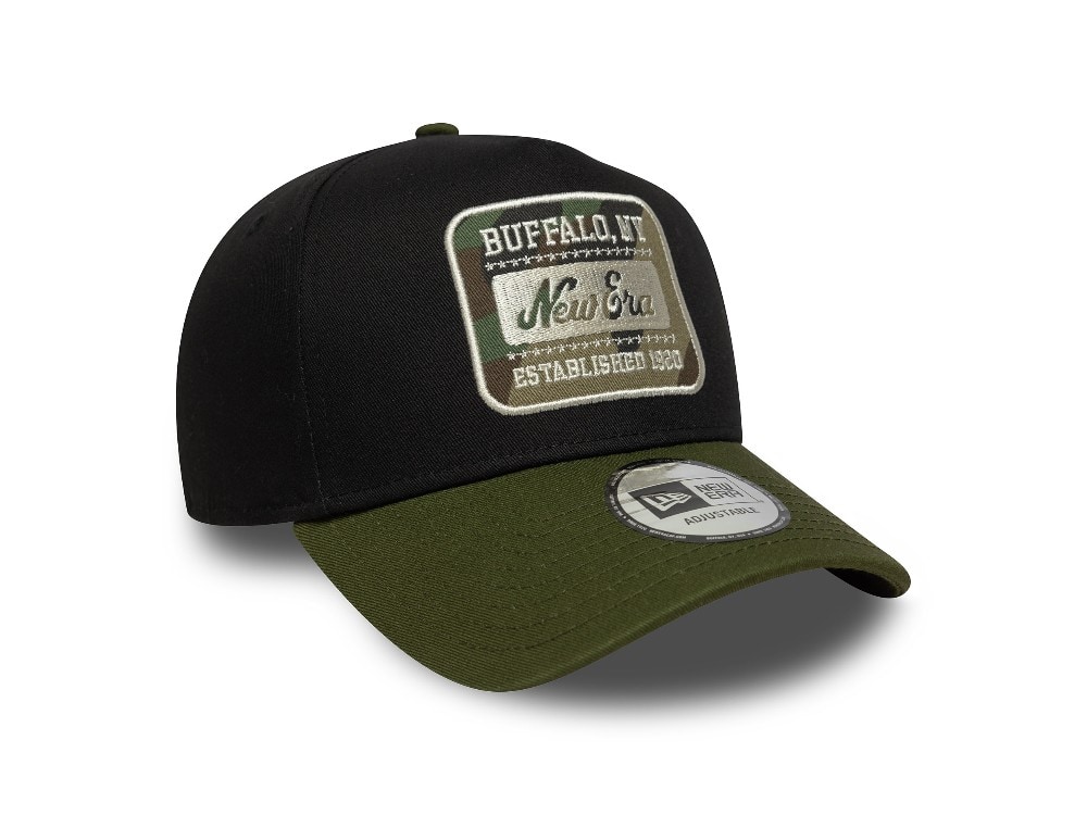 New Era Camo Patch Black 9Forty A Frame Snapback Hat