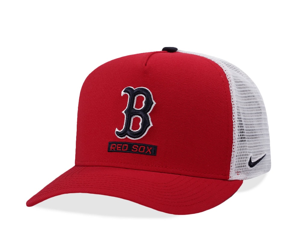 Nike Boston Red Sox Primetime Dri-Fit Rise Red Edition Trucker Snapback Hat