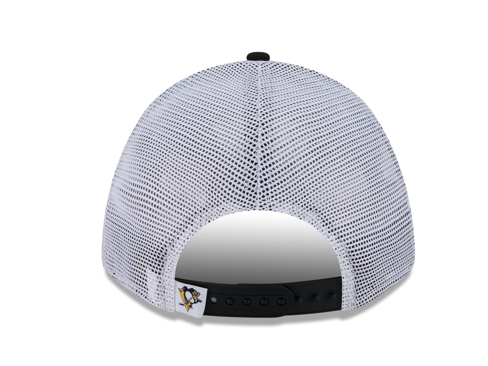New Era Pittsburgh Penguins Official Team Color Edition 9Forty M Crown A Frame Trucker Snapback Hat