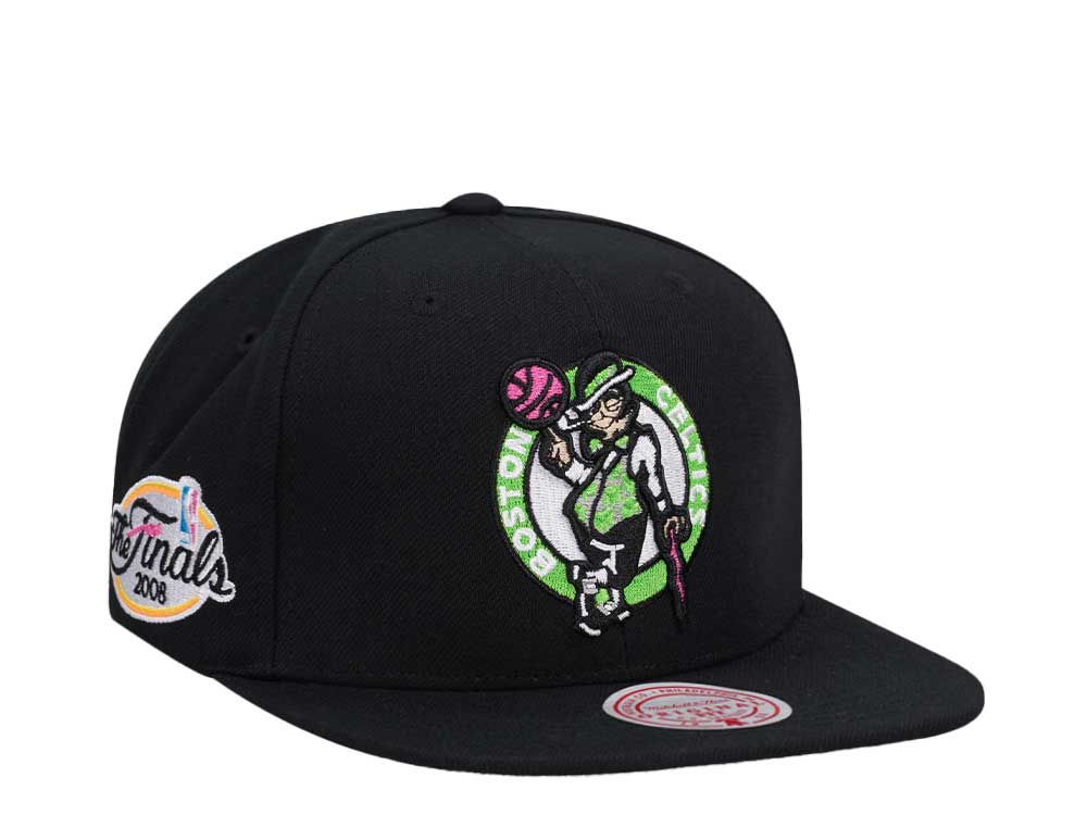 Mitchell & Ness Boston Celtics The Finals 2008 Neon Tropical Black Snapback Hat