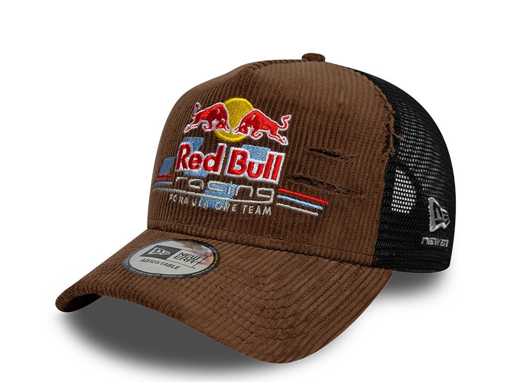 New Era Red Bull Racing Corduroy Brown 9Forty A Frame Trucker Snapback Hat