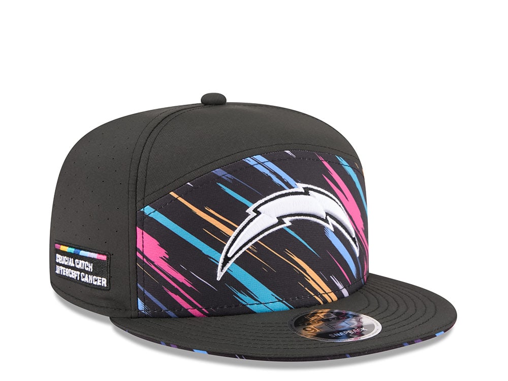 New Era Los Angeles Chargers Crucial Catch 2026 Black Edition 9Fifty Split Panel Snapback Hat