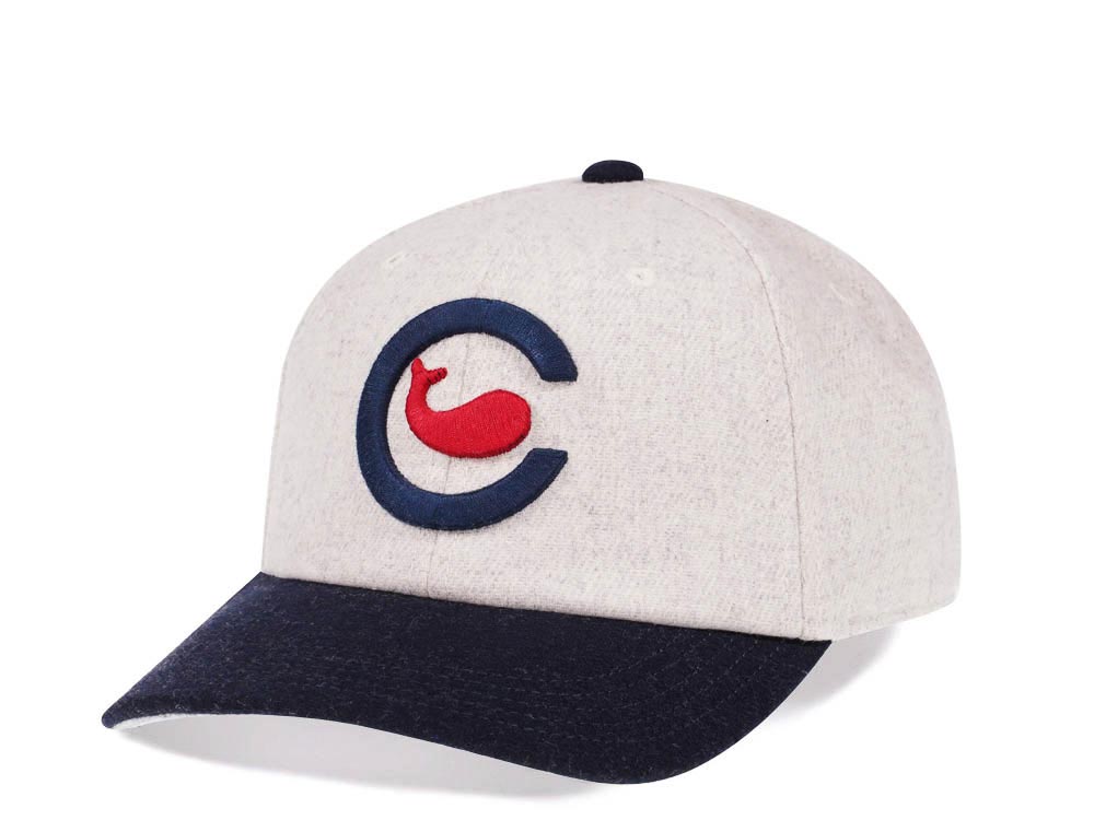 American Needle Chicago Whales Flannel Archive Legend Curved Strapback Hat