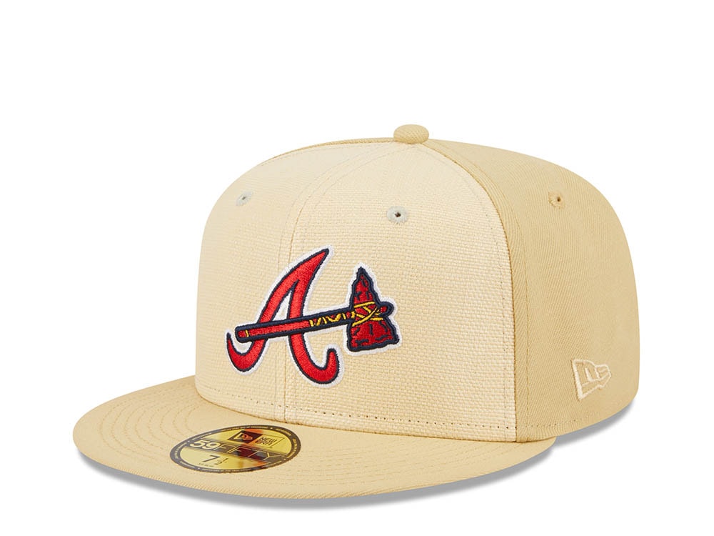 New Era Atlanta Braves 150th Anniversary Raffia Front Vegas Gold Edition 59Fifty Fitted Hat