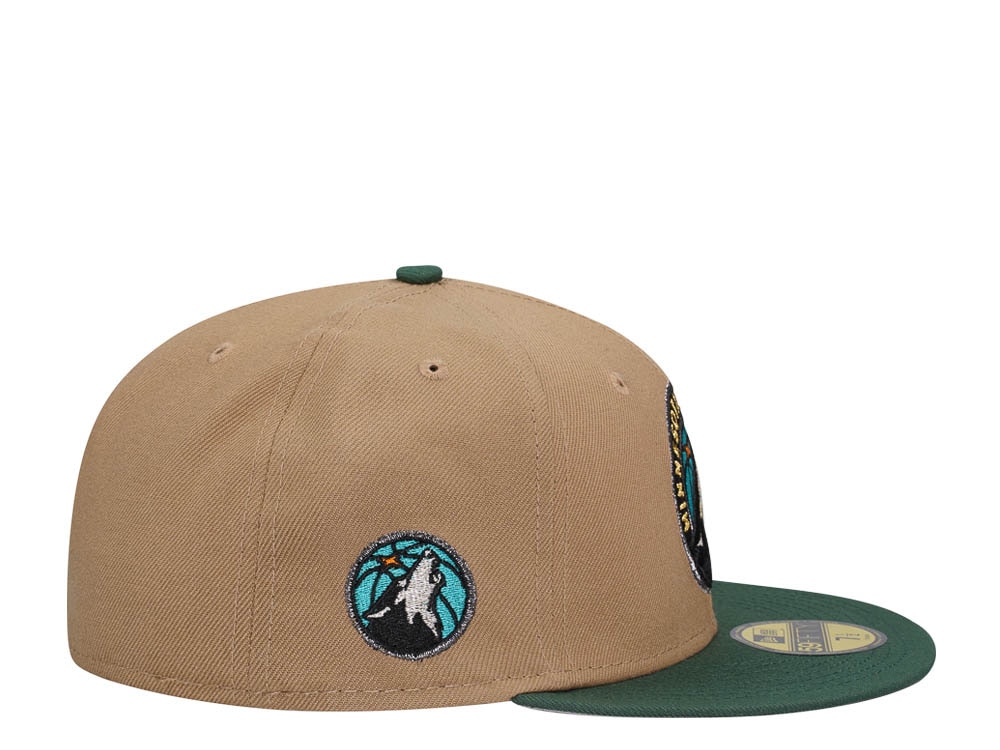 New Era Minnesota Timberwolves Khaki Green Two Tone Classic Edition 59Fifty Fitted Hat