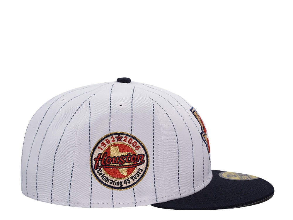 New Era Houston Astros 45th Anniversary Pinstripe Chrome Two Tone Edition 59Fifty Fitted Hat
