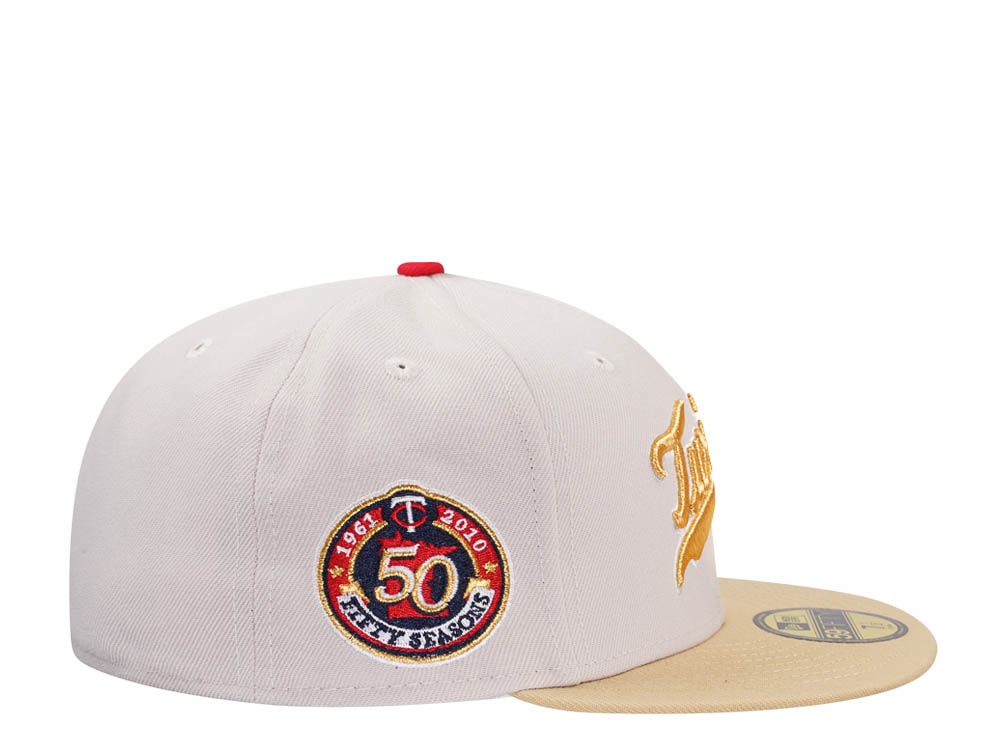 New Era Minnesota Twins 50th Season Stone Gold Two Tone Edition 59Fifty Fitted Hat