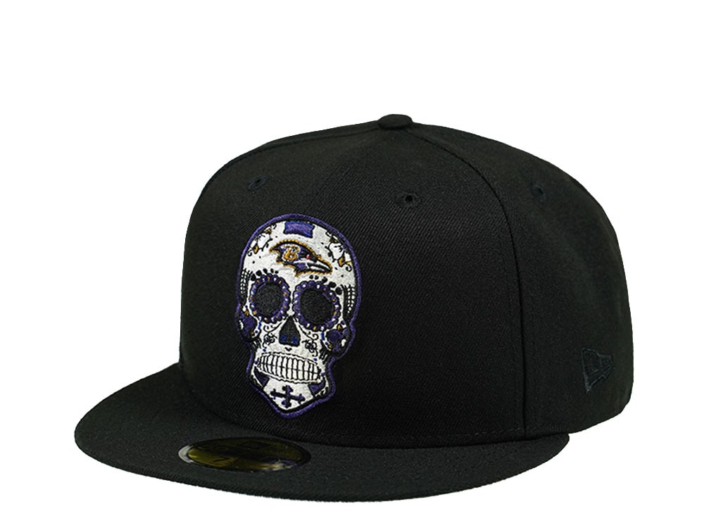 New Era Baltimore Ravens Skull Edition 59Fifty Fitted Hat
