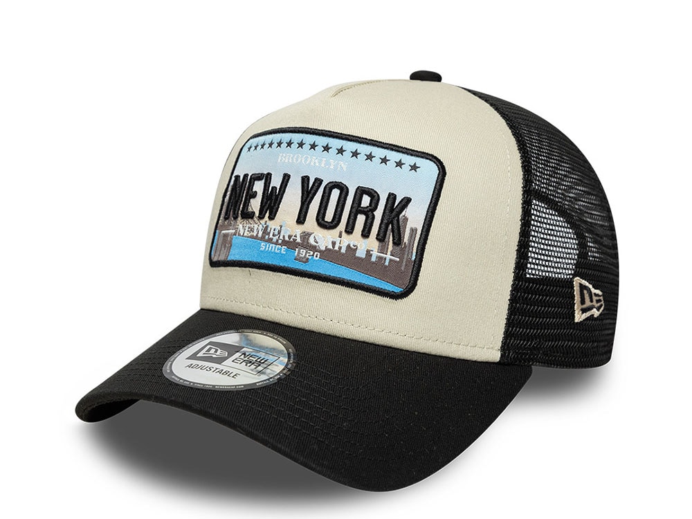 New Era New York License Plate Stone Edition 9Forty A Frame Trucker Snapback Hat
