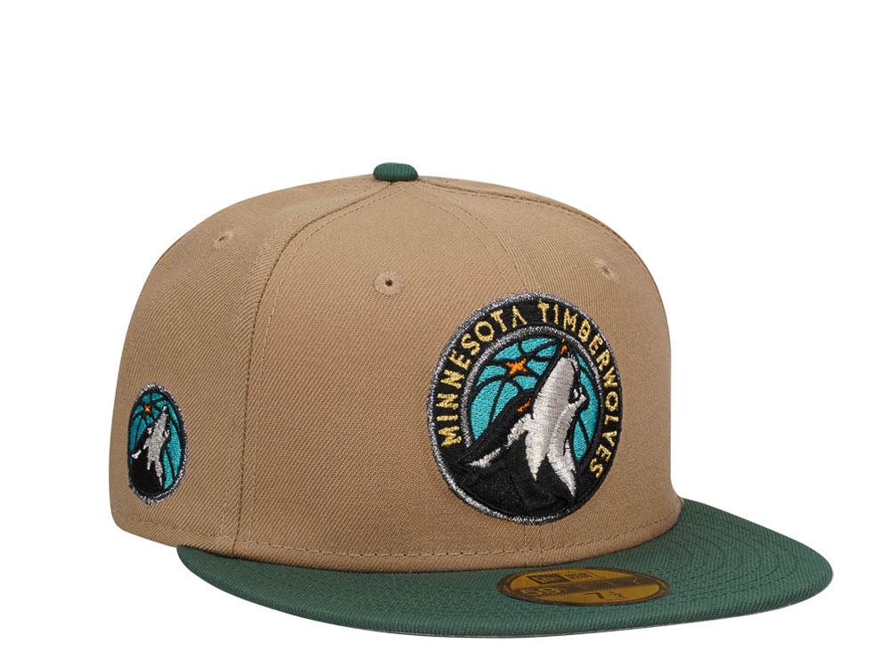 New Era Minnesota Timberwolves Khaki Green Two Tone Classic Edition 59Fifty Fitted Hat