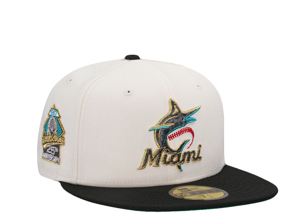 New Era Miami Marlins 25th Anniversary Chrome Gold Two Tone Edition 59Fifty Fitted Hat