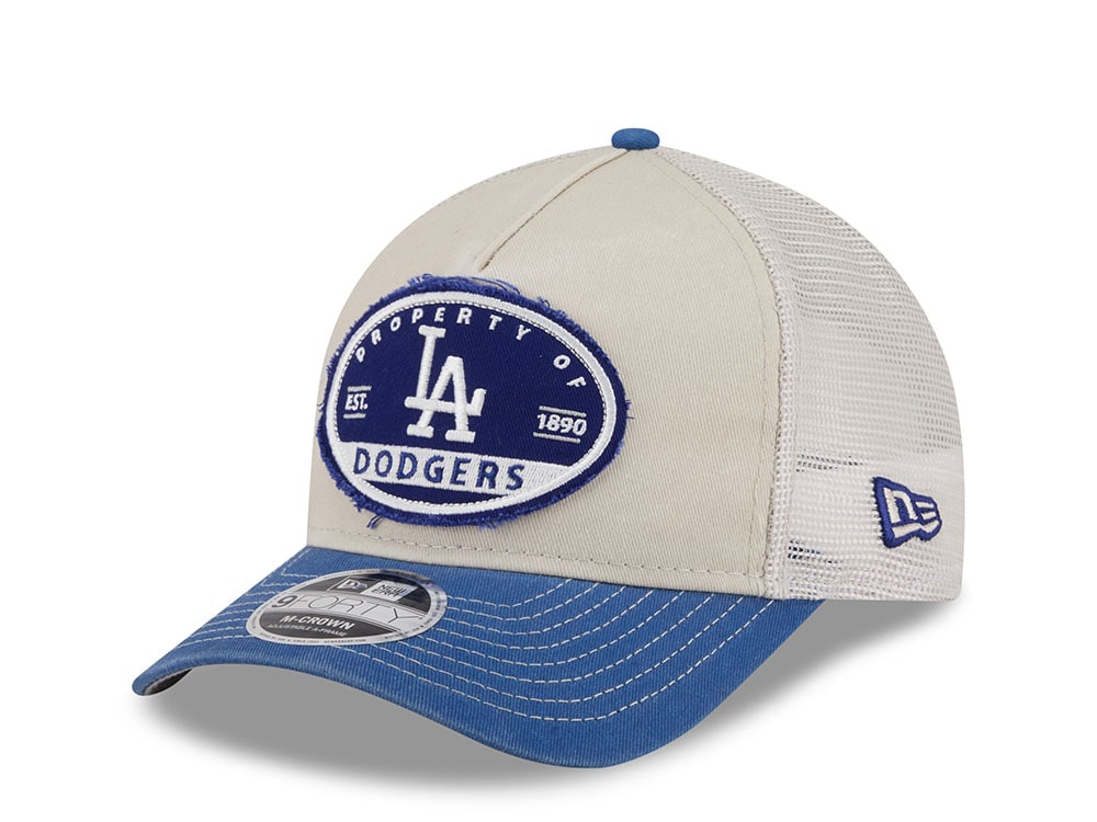 New Era Los Angeles Dodgers Frayed Patch Stone Two Tone Edition 9Forty M Crown A Frame Trucker Snapback Hat