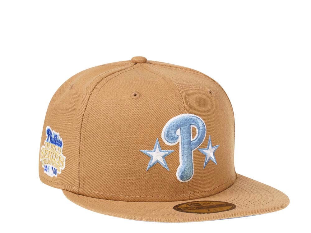 New Era Philadelphia Phillies World Series 2008 Champions Wheat Glacier Blue Edition 59Fifty Fitted Hat
