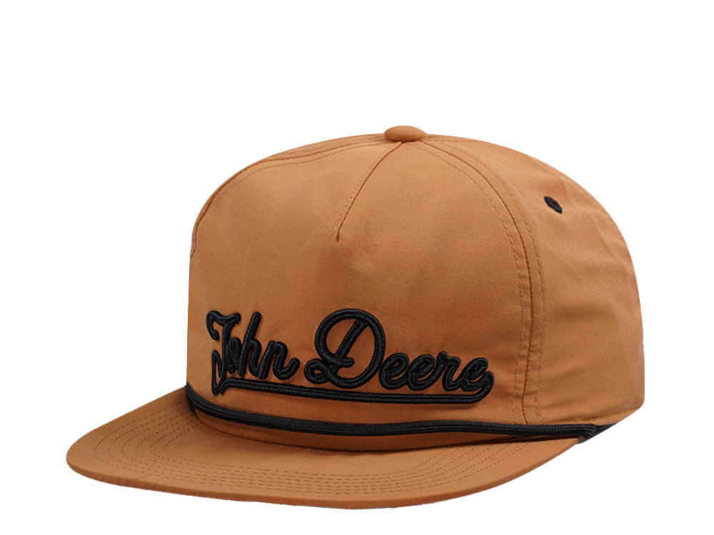 John Deere Vintage Raised Brown Snapback Hat