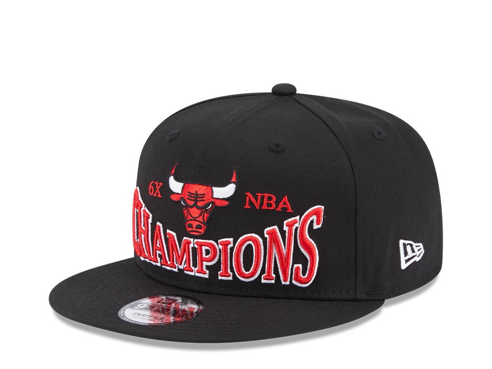 New Era Chicago Bulls 6x NBA Champions Black 9Fifty Snapback Hat