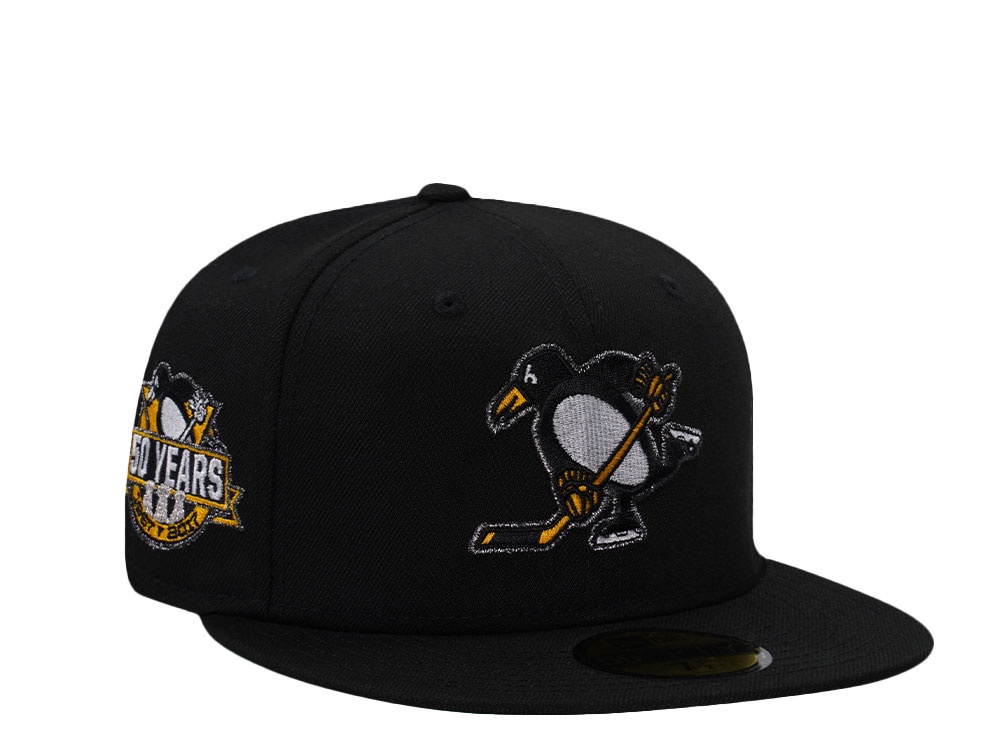 New Era Pittsburgh Penguins 50th Anniversary Black Prime Edition 59Fifty Fitted Hat