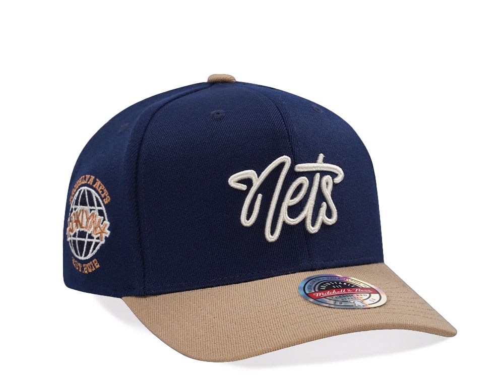 Mitchell & Ness Brookly Nets Sand Storm Classic Red Stretch Snapback Hat